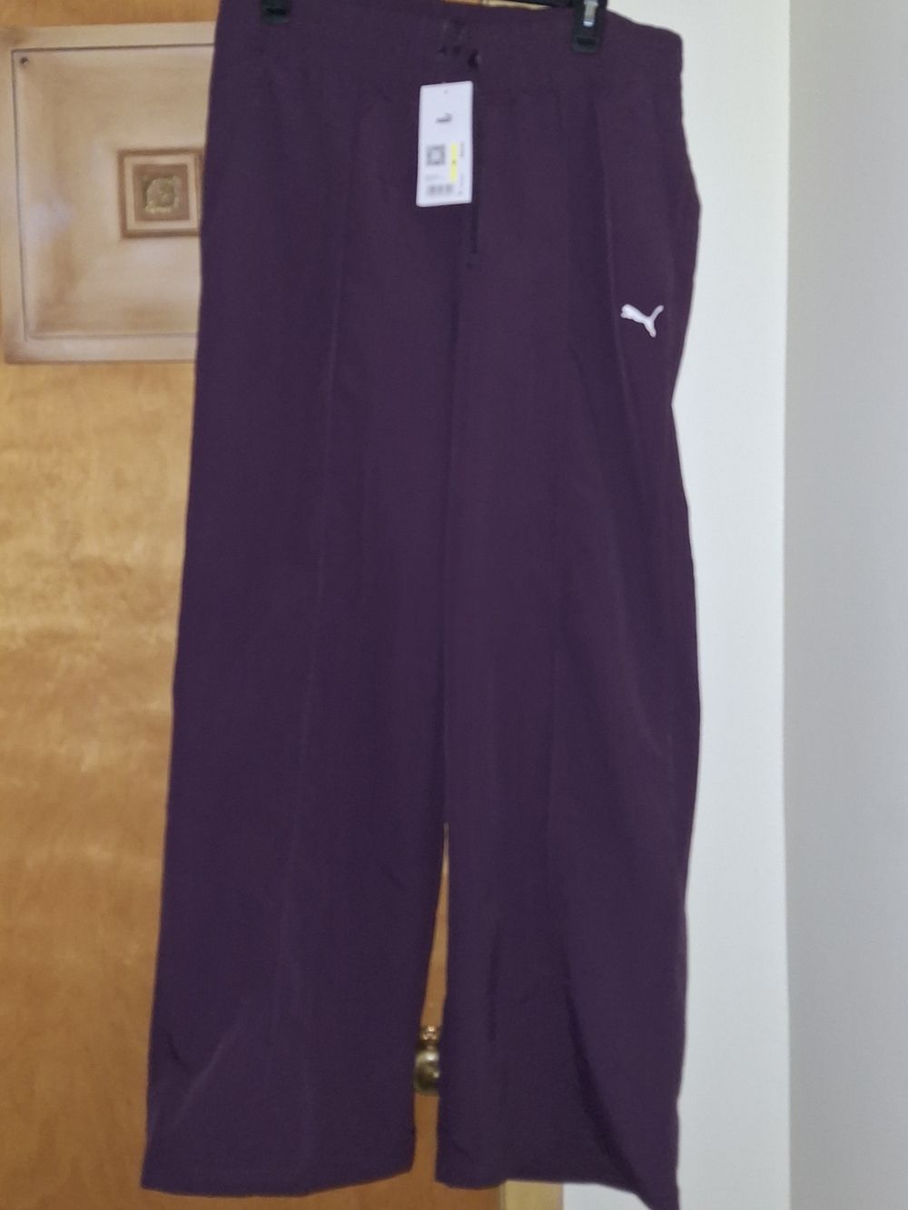 PUMA Women's Wide-Leg Track Pants in Deep Plum Size M